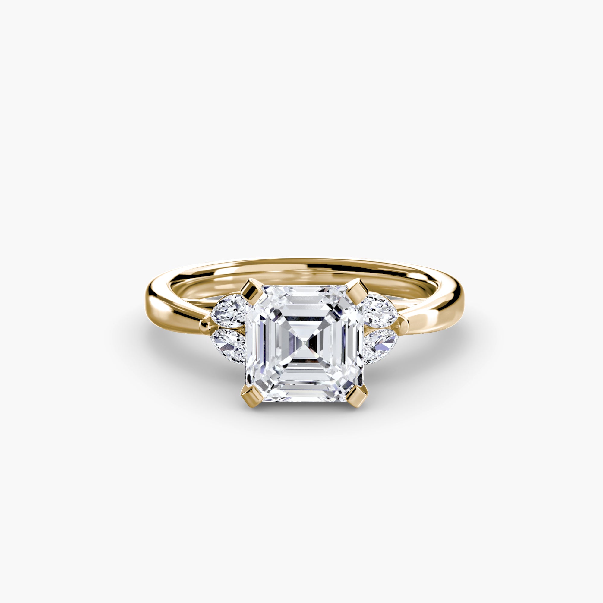 Anello cluster Celeste con pietre laterali — montatura