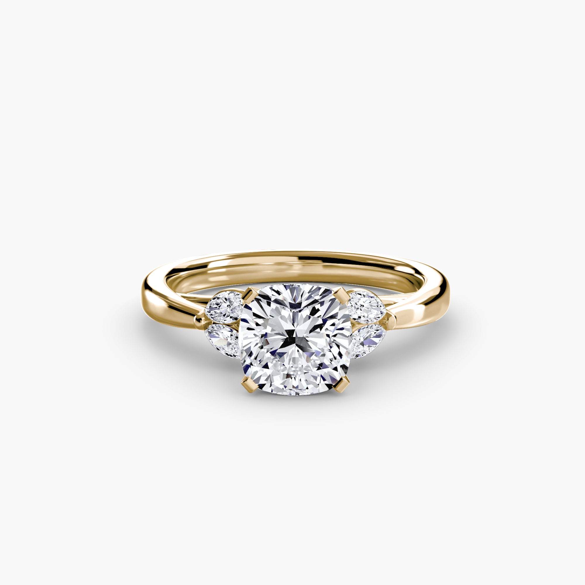 Anello cluster Celeste con pietre laterali — montatura