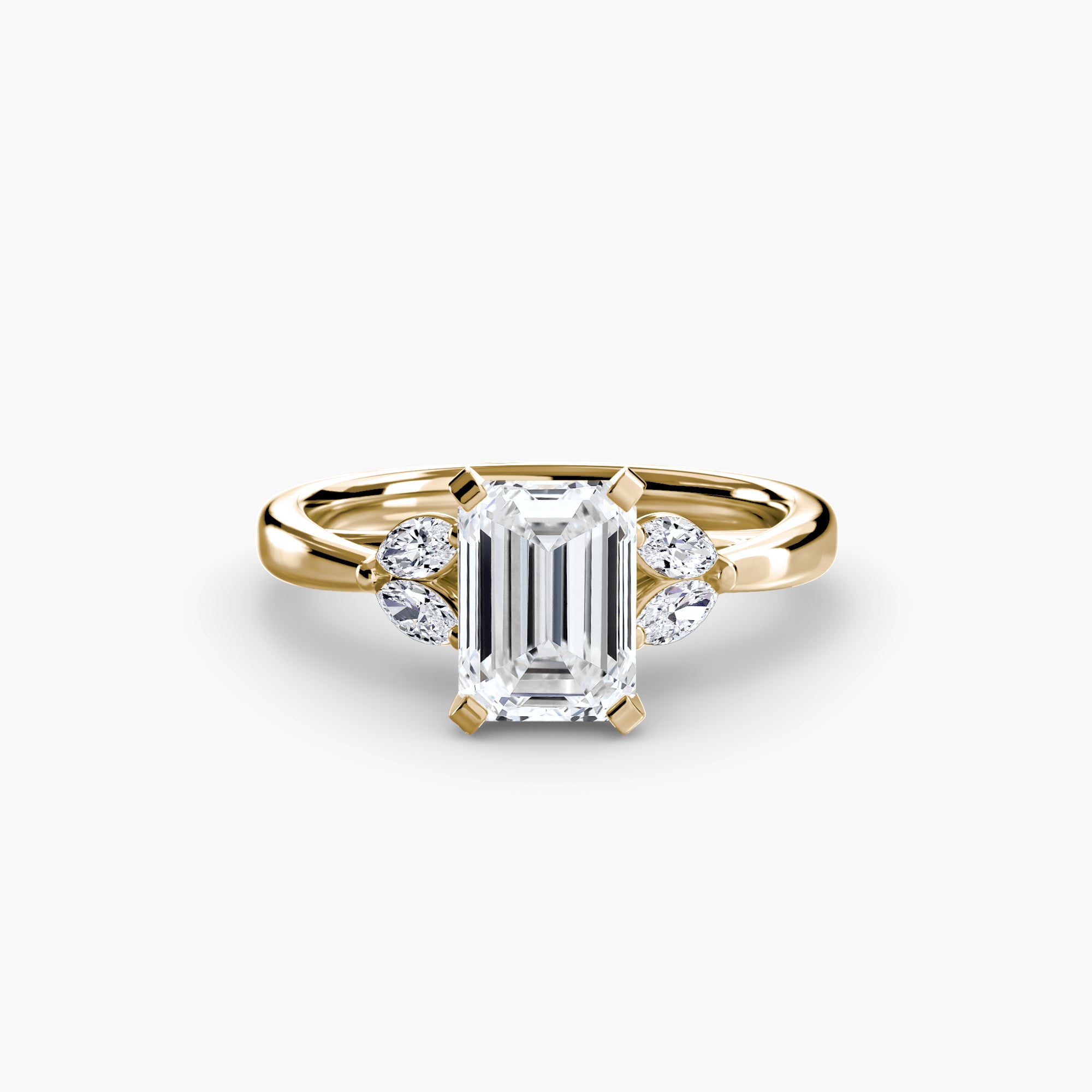 Anello cluster Celeste con pietre laterali — montatura