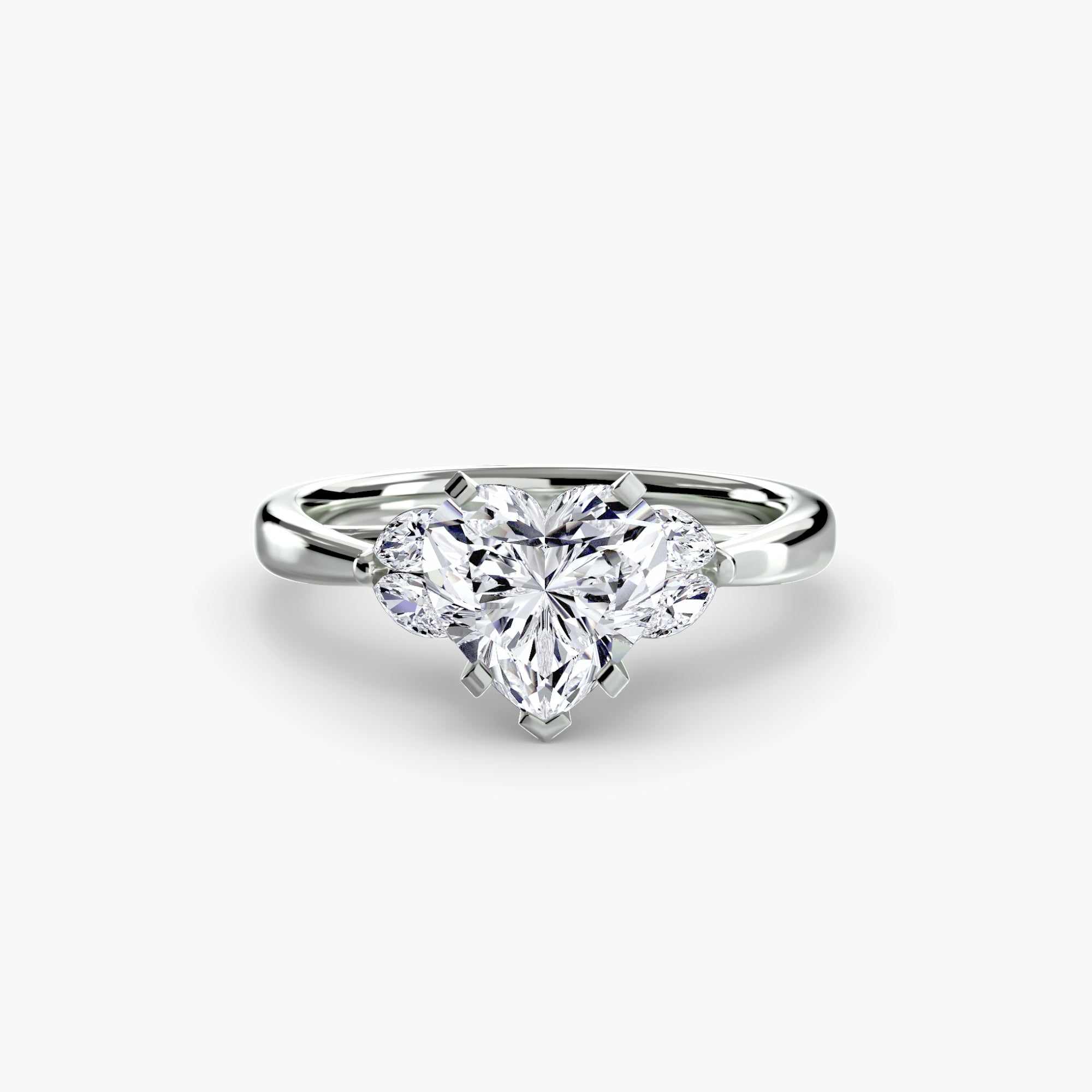 Anello cluster Celeste con pietre laterali — montatura