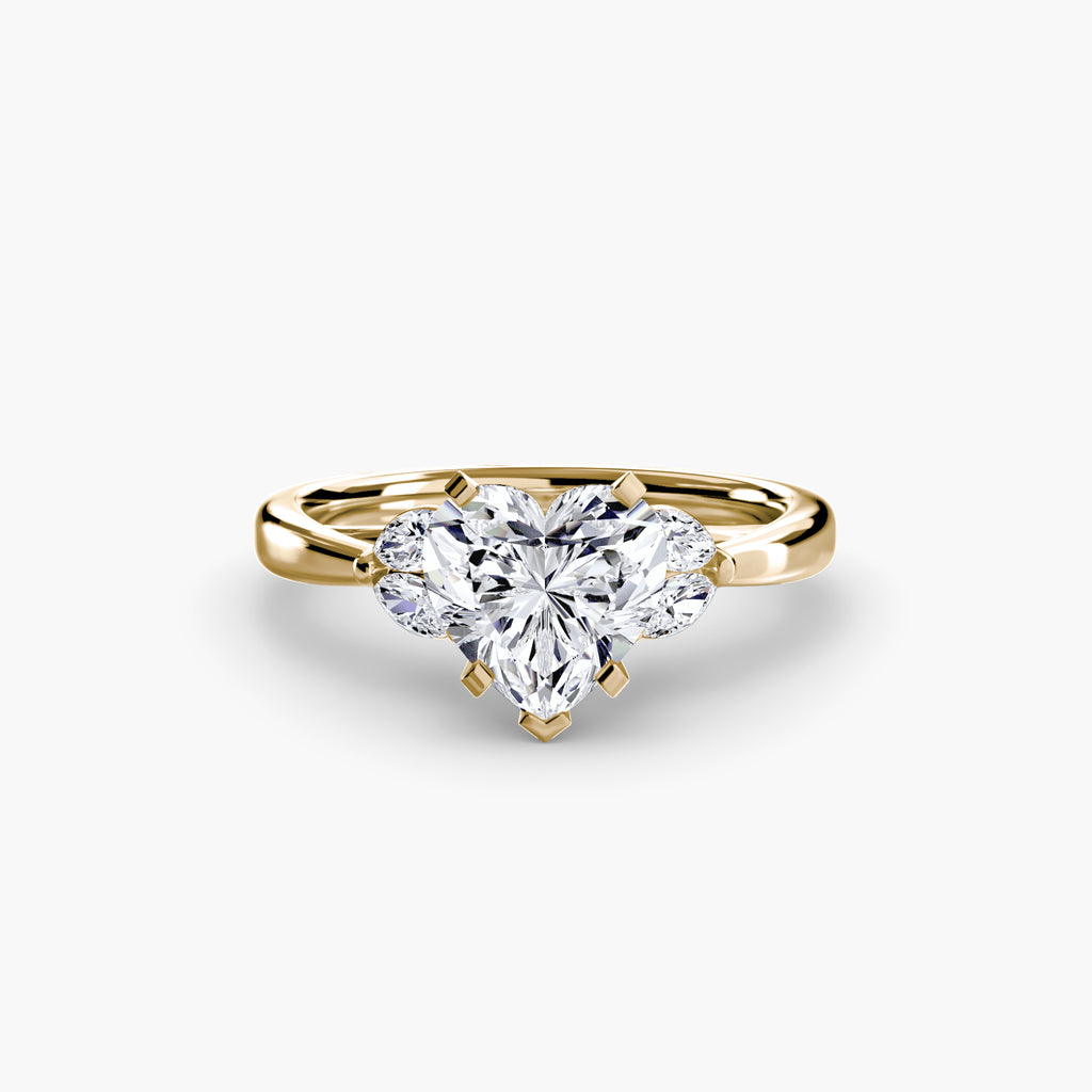 Anello cluster Celeste con pietre laterali — montatura