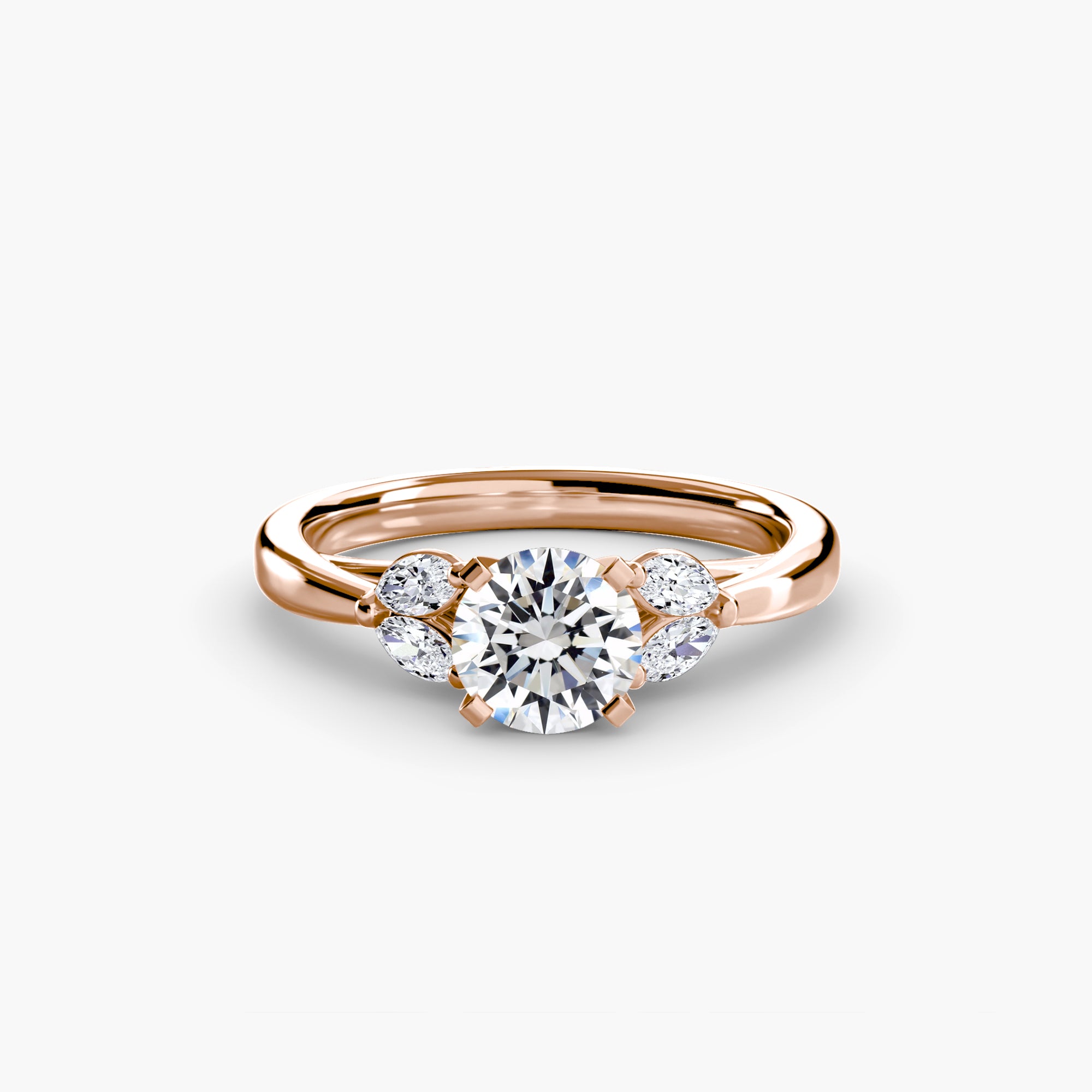 Anello cluster Celeste con pietre laterali — montatura